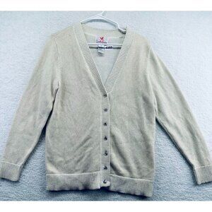 Quacker Factory Womens Cardigan Sweater Size M Gold Thread Rhinestone Buttons
